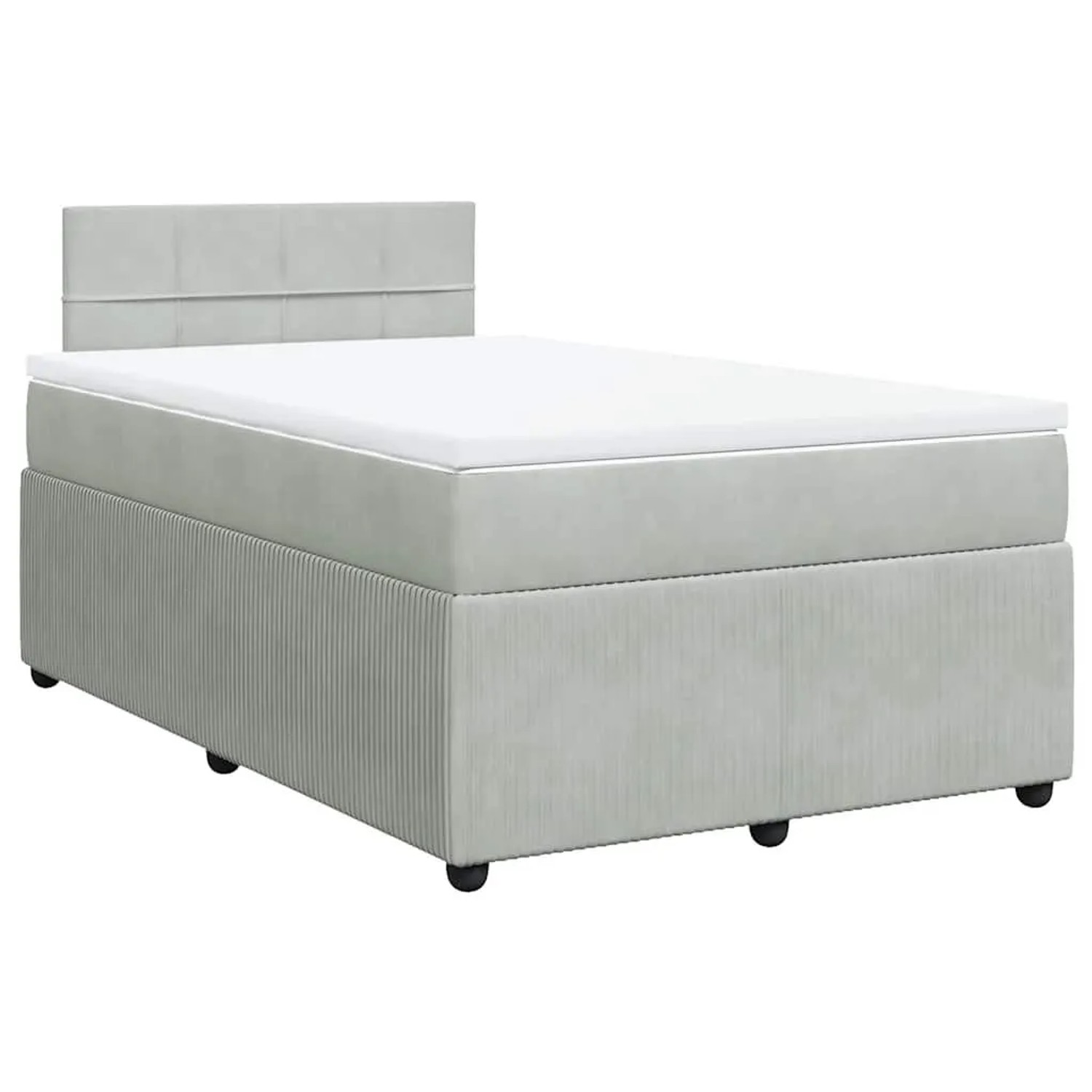 vidaXL Boxspringbett mit Matratze Hellgrau 120x200 cm Samt 3290010 günstig online kaufen