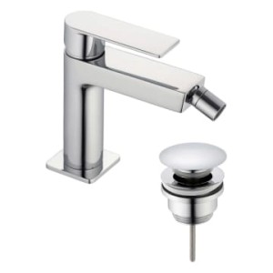 pianura Bidetarmatur Giulia mit Ablaufventil, Chrom. Bidet-Einhebelmischer mit Luftsprudler.