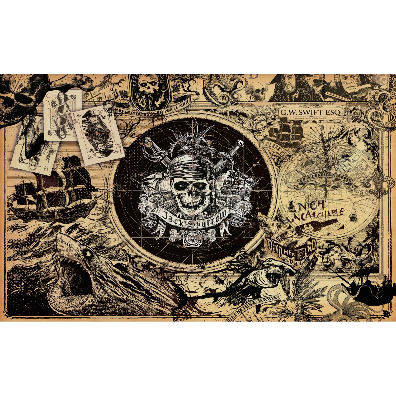 Komar Fototapete Vlies Pirates of the Caribbean 5  400 x 250 cm