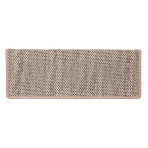 Rechteckige, beige KARAT Stufenmatte in Sisaloptik mit geketteltem Rand, 23,5x65 cm.