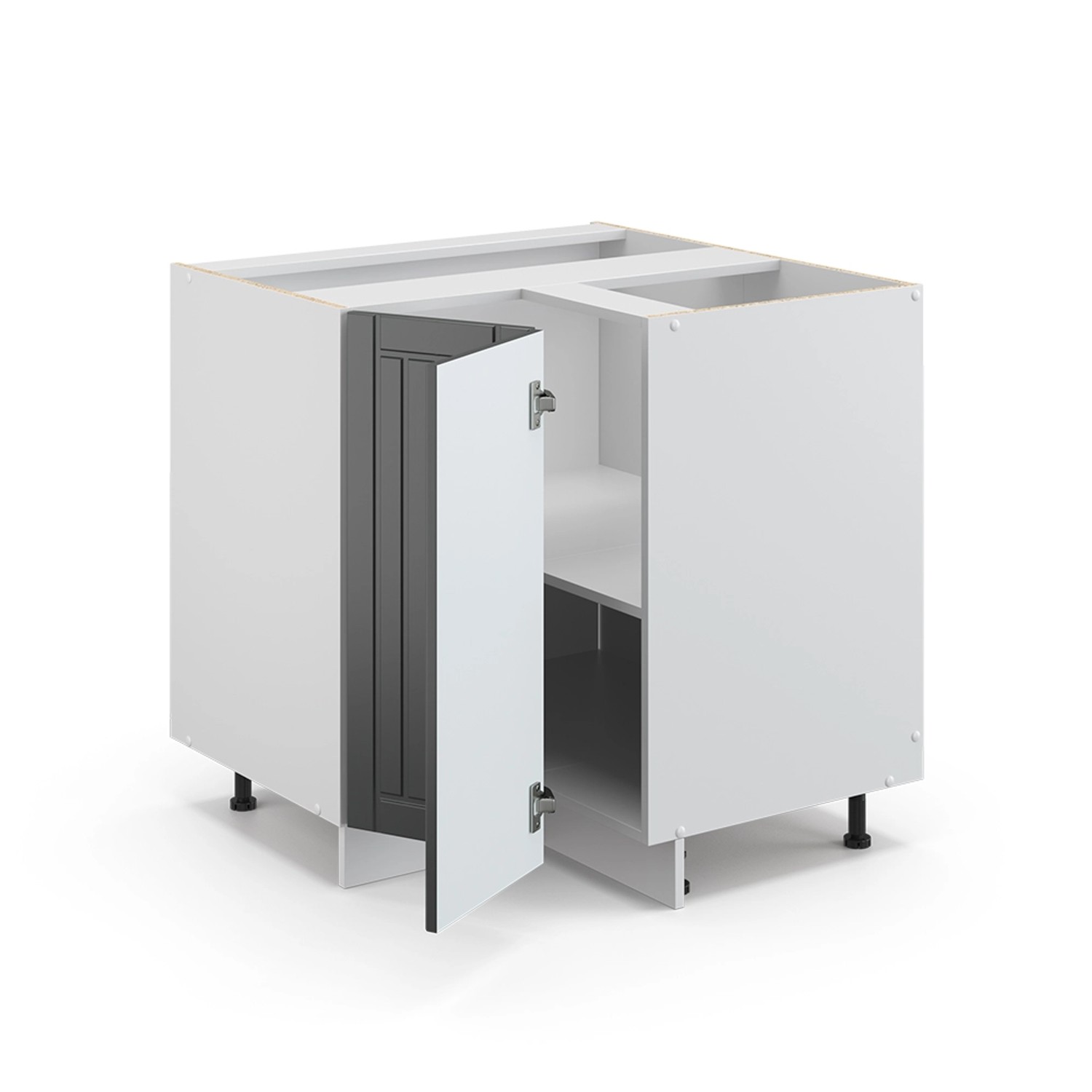 Thumbnail - Vicco Eckunterschrank Fame-Line Anthrazit Landhaus/Weiß 81 cm AP Marmor