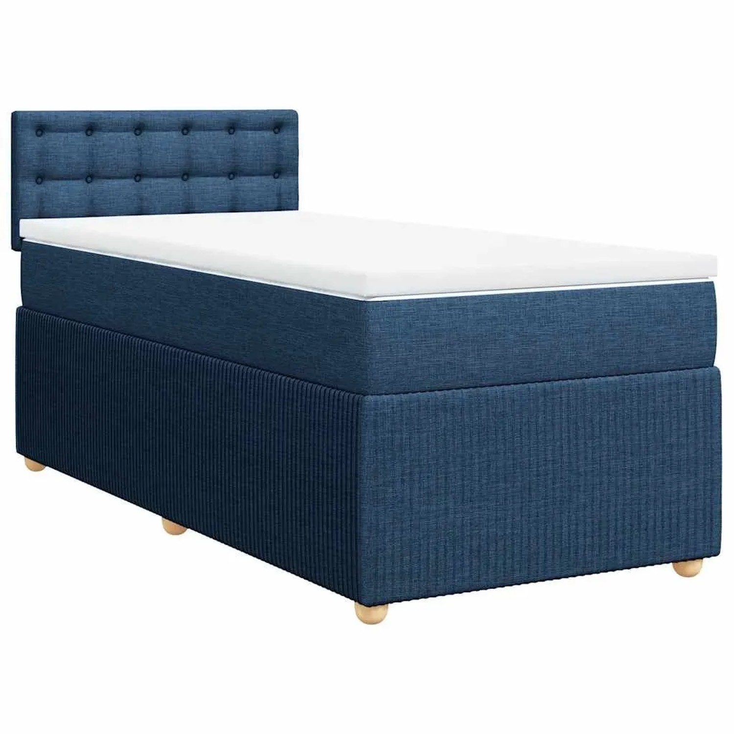 vidaXL Boxspringbett mit Matratze Blau 90x190 cm Stoff 3287331 günstig online kaufen