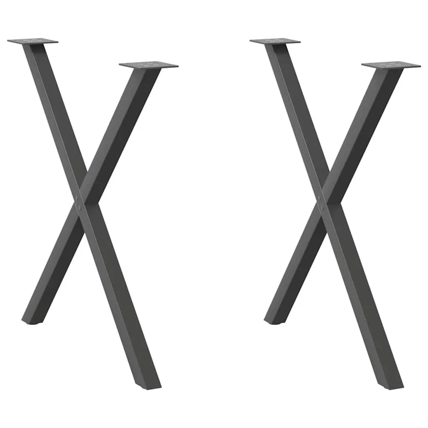 vidaXL Esstischbeine X-Form 2 Stk Anthrazit 70x72-73 cm Stahl 4012918