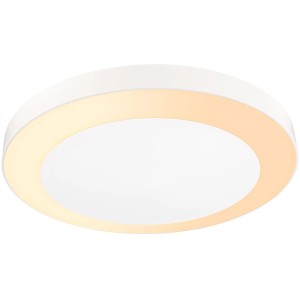 Weiße, runde Paulmann LED-Außendeckenleuchte Circula mit Sensor und ZigBee Funktion.