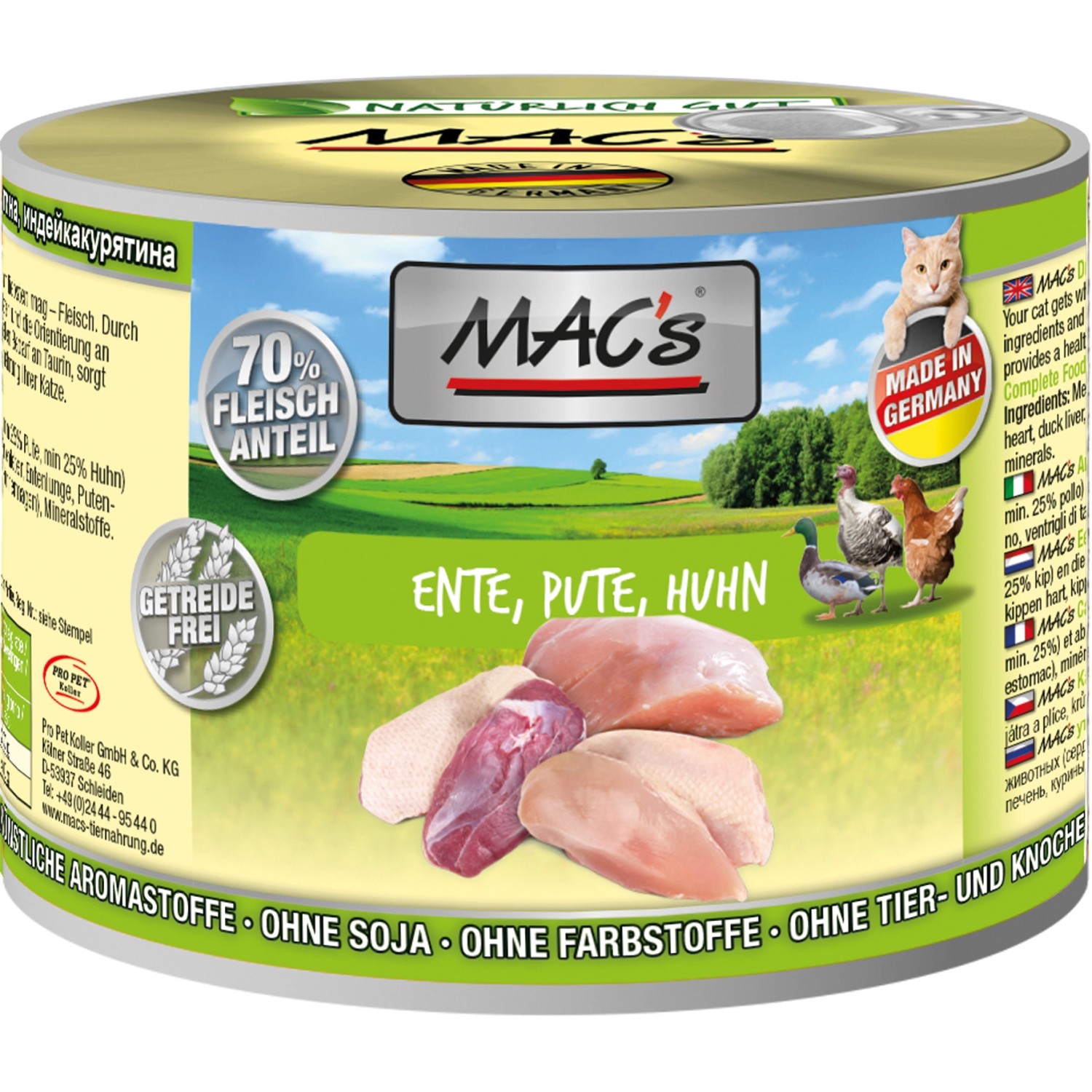 Mac's Katzen-Nassfutter Ente Pute und Huhn 200 g