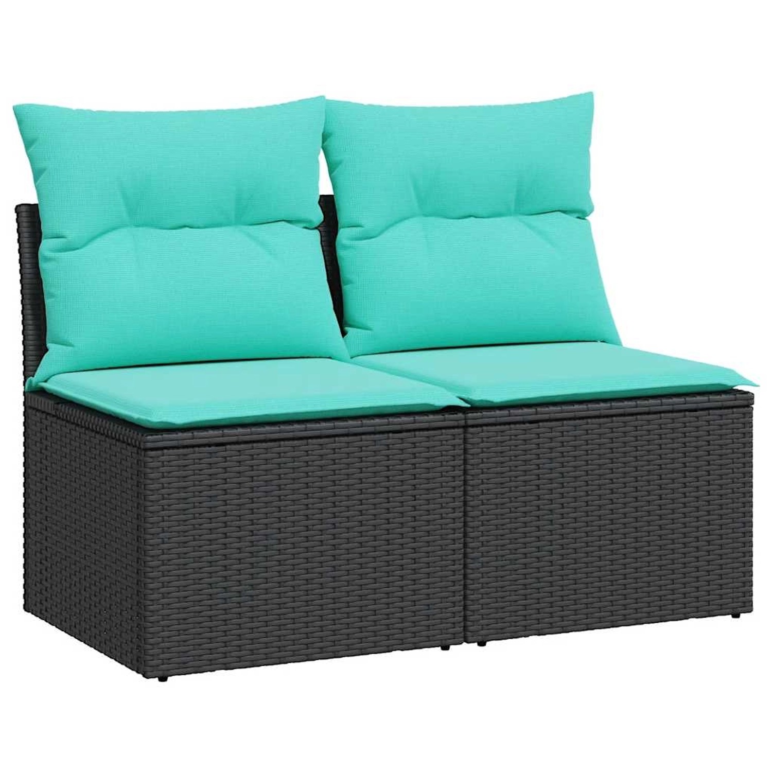 vidaXL 2-Tlg Garten-Sofagarnitur mit Kissen Schwarz Poly Rattan 3325233 günstig online kaufen