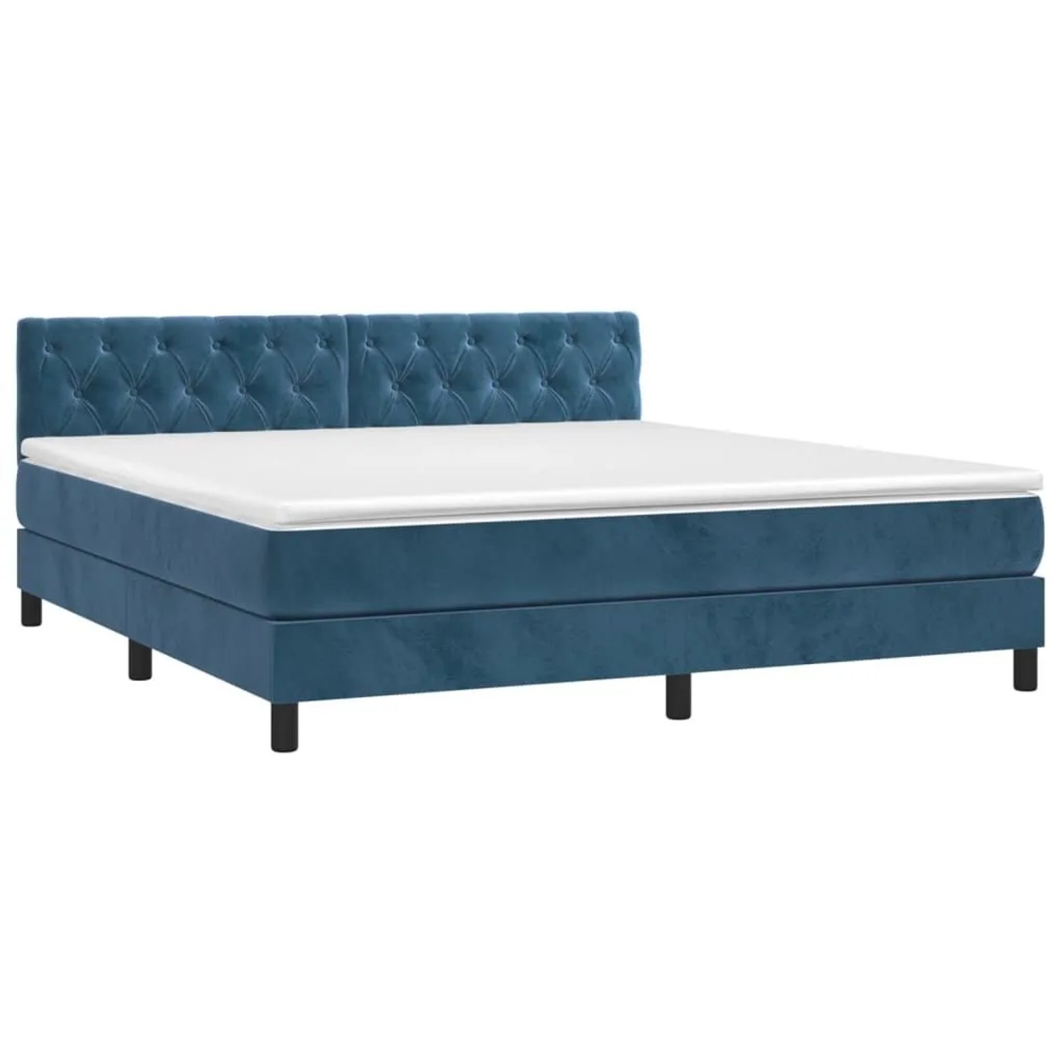 vidaXL Boxspringbett mit Matratze Dunkelblau 160x200 cm Samt 3141495 günstig online kaufen