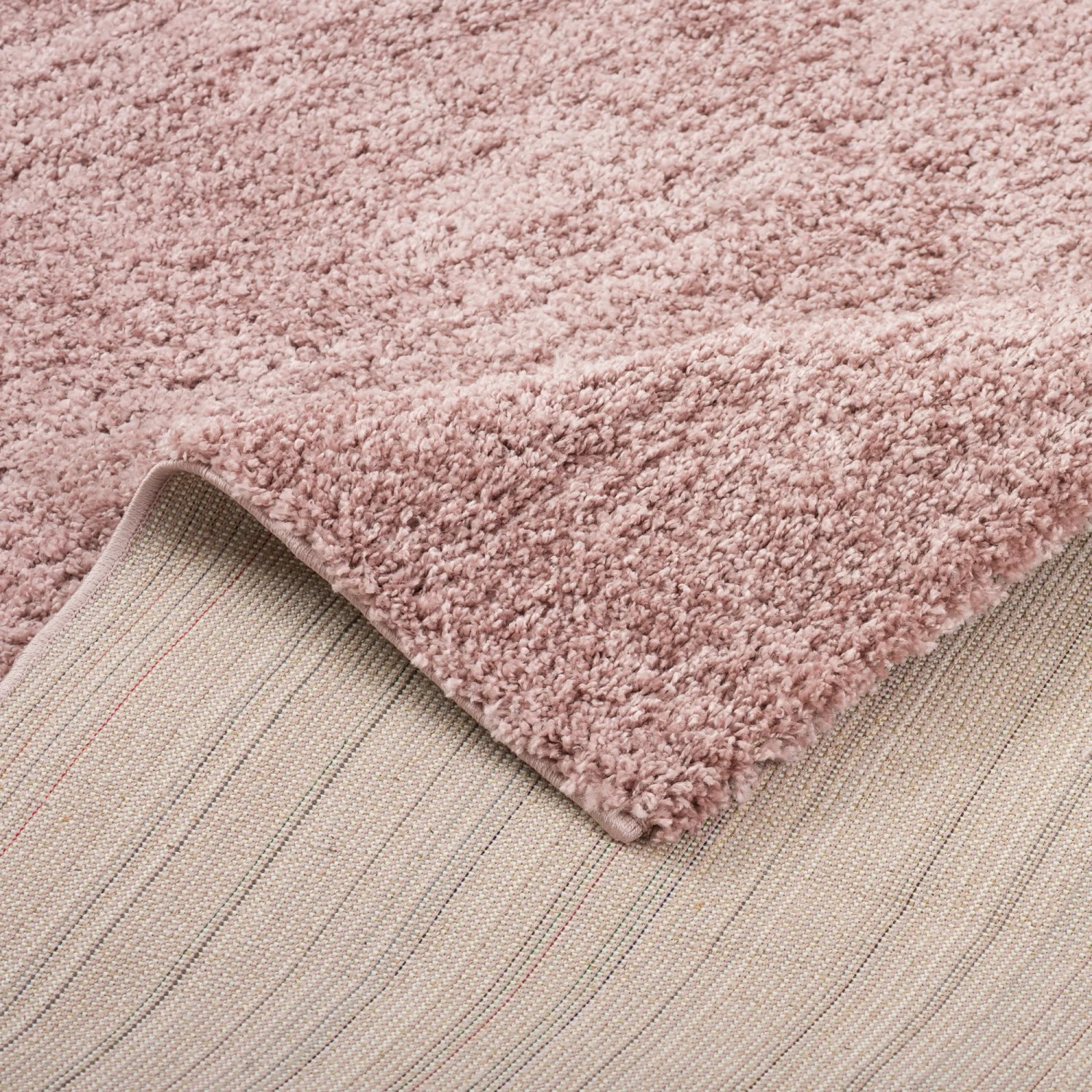 Altrosa Langflor Teppich Aloha 60x110cm, weicher Hochflor Teppich für Wohnräume.
