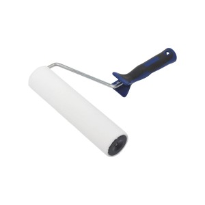 LUX Felt-Roller, 25 cm, mit Softgriff in Schwarz und Blau. Farbroller für gleichmäßigen Farbauftrag.