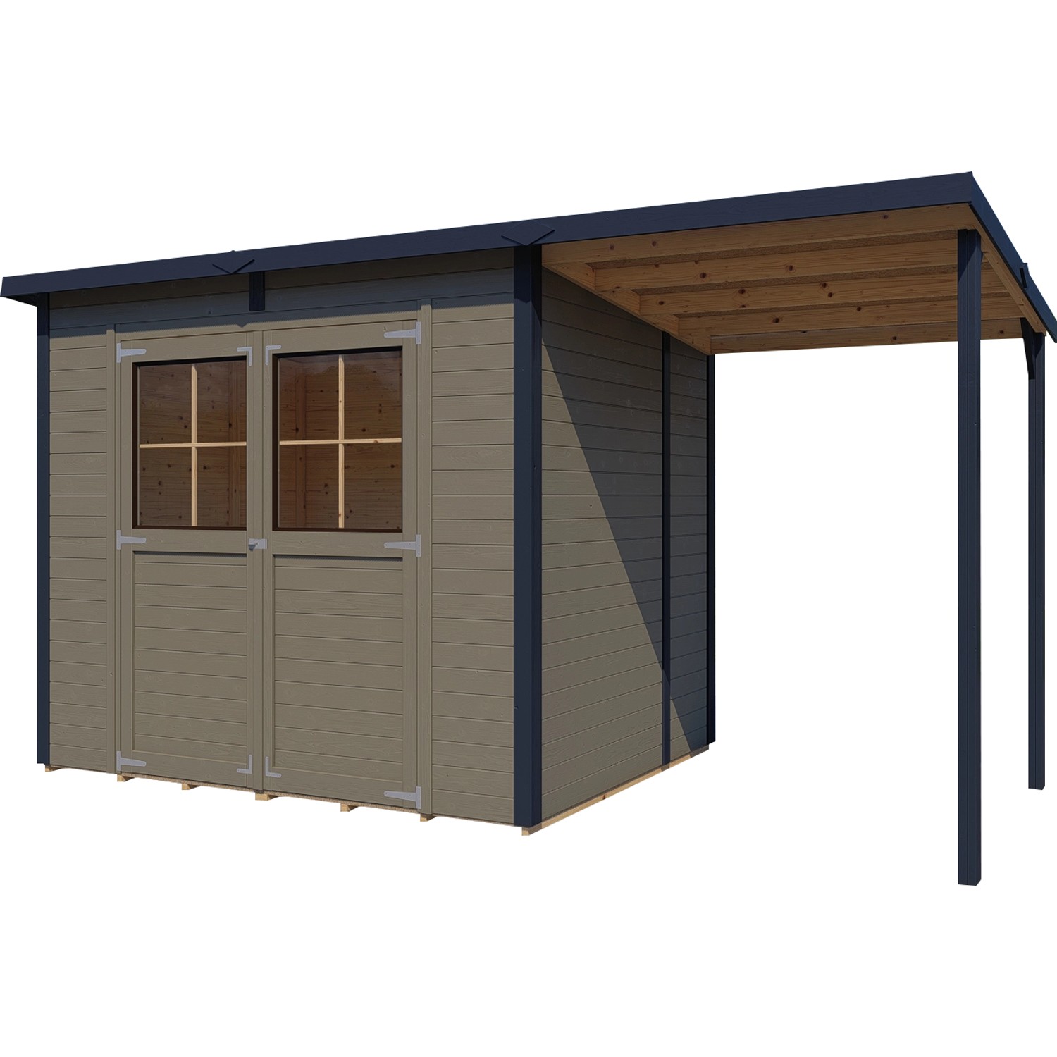 Bertilo Gerätehaus Castano 3 Plus Beige 385 cm x 180 cm FSC®
