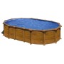 Ovaler Gre Pool Amazonia mit Holzoptik, Stahlwandpool für den Garten.