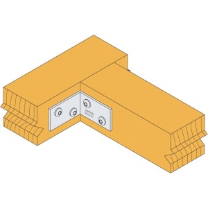 Feuerverzinkter Simpson Winkelverbinder aus Stahl, 40x60x2x25 mm, verbindet zwei Holzbalken. Ideal für Holzbau.