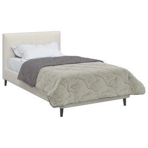 vidaXL Winterbettdecke Gepolstert Hellgrau 140 x 220 cm 42026319