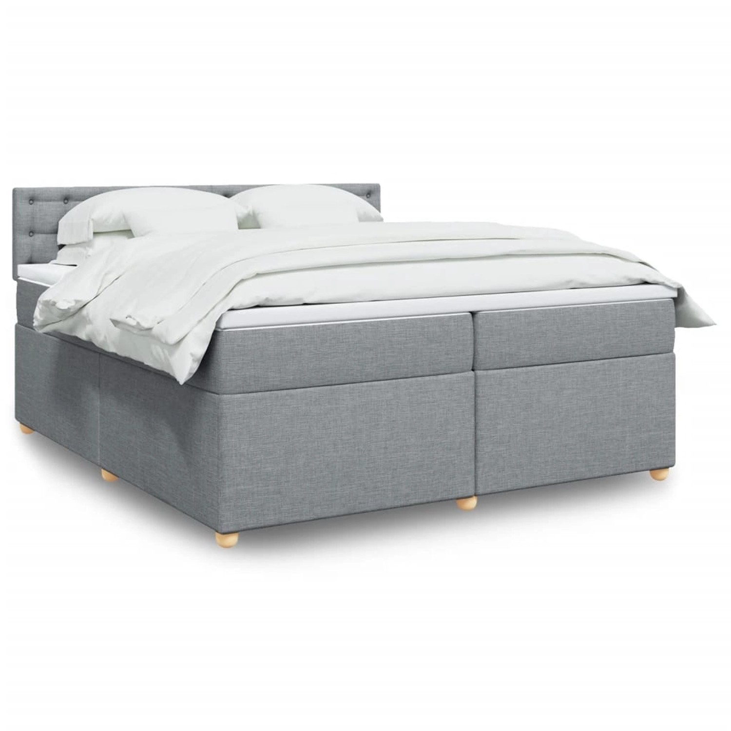 vidaXL Boxspringbett mit Matratze Hellgrau 200x200 cm Stoff 3289101 günstig online kaufen