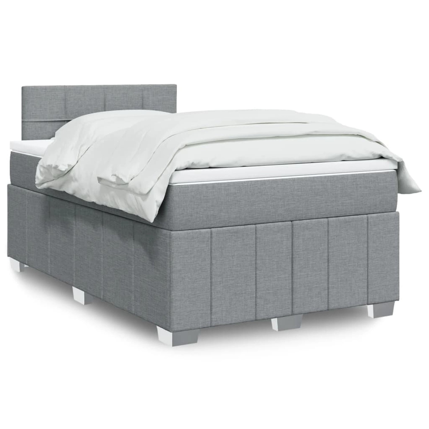 vidaXL Boxspringbett mit Matratze Hellgrau 120x200 cm Stoff 3289335 günstig online kaufen