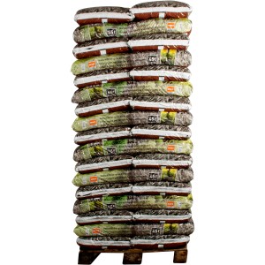 Palette OBI Gartendekor Grau-Anthrazit, 51 Säcke Deko-Mulch à 45 l.