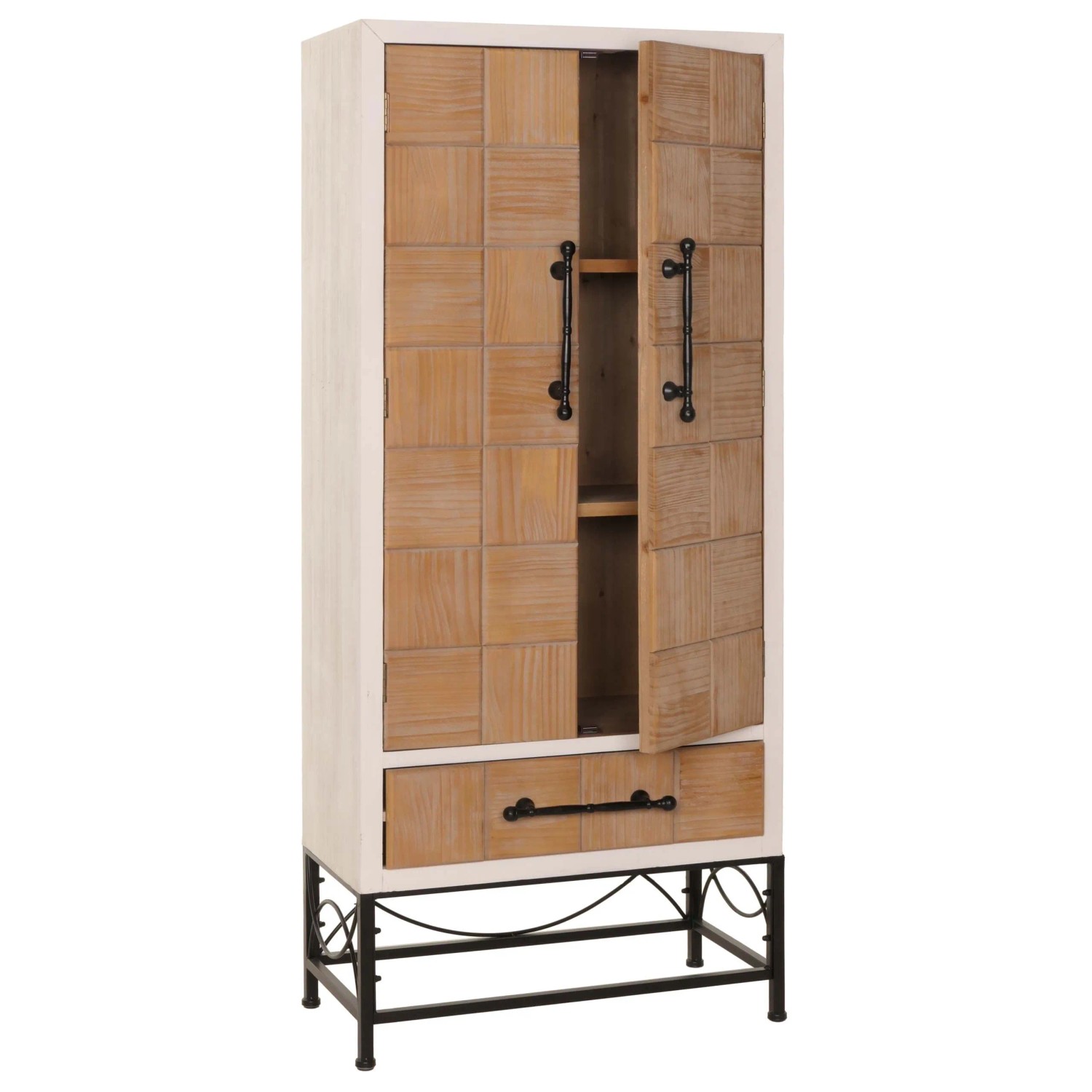 Mcw Hochschrank N30 Massiv-Holz Mdf 167x72x41cm