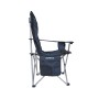 Blauer, gepolsterter 24MOVE Campingstuhl, faltbar mit Tragetasche, belastbar bis 150kg.