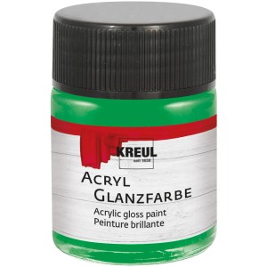 Kreul Acryl Glanzfarbe Grün, 50ml Flasche, ideal für Bastelarbeiten und DIY-Projekte.