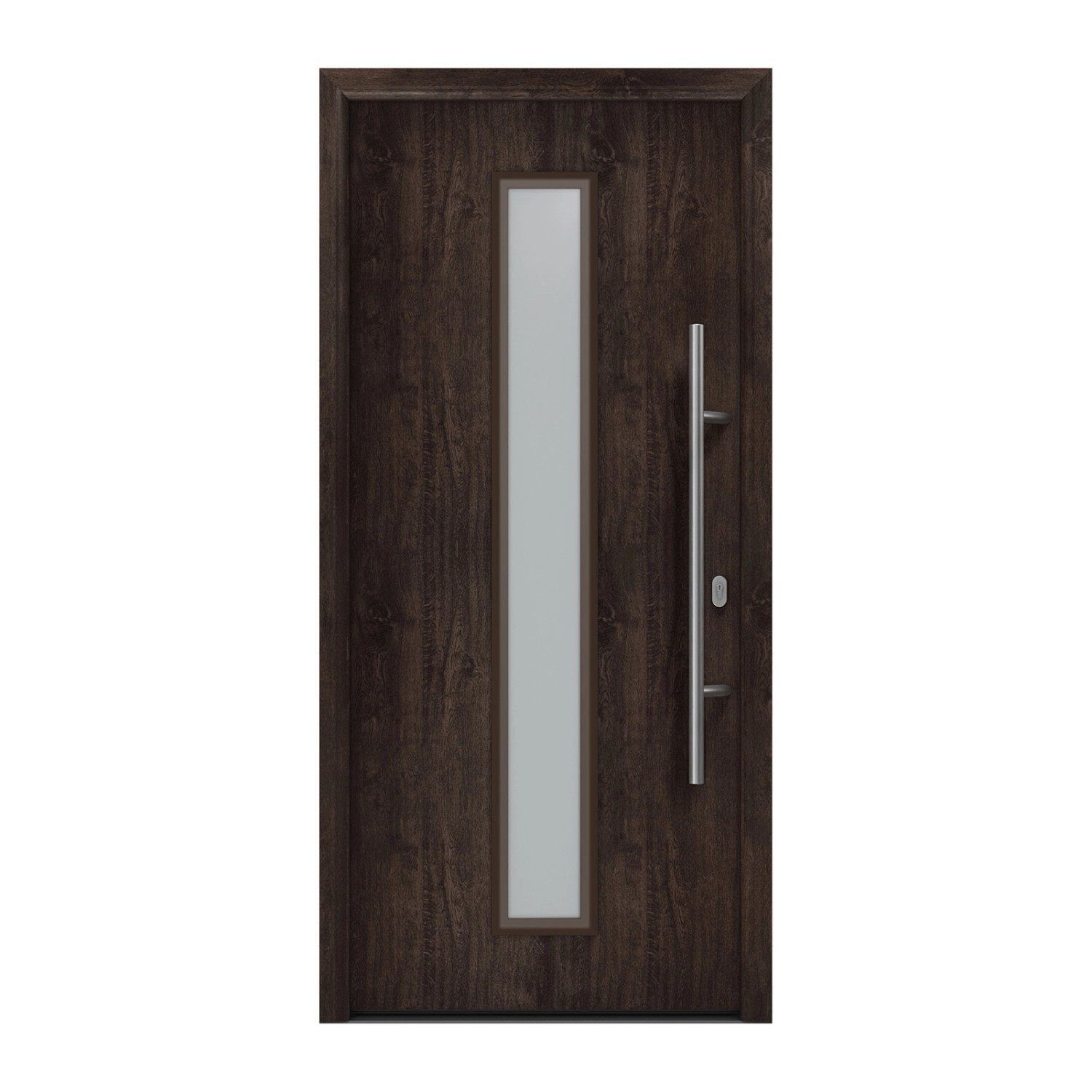 EcoStar Haustür Isopro IP 020S Eiche Dunkel 110 cm x 210 cm DIN R günstig online kaufen