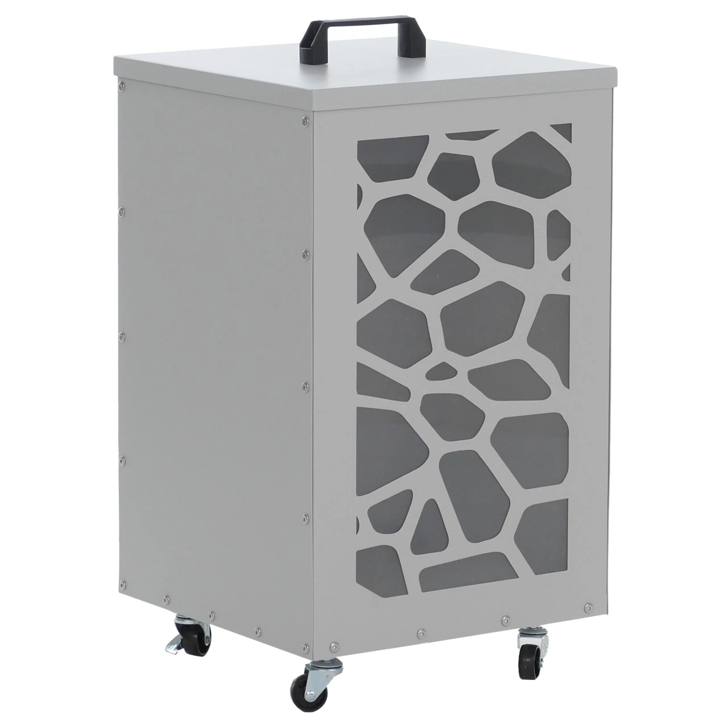 MCW Pelletbehälter Q30 Waben 64x36x36cm Weiß-hellgrau