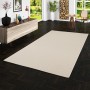 Rechteckiger, sandfarbener Snapstyle Teppich Bentzon aus Flachgewebe, 160x160 cm.