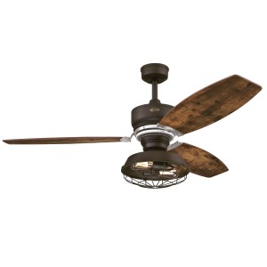WESTINGHOUSE Deckenventilator Welford mit LED-Beleuchtung, 137 cm Durchmesser, Landhaus-Stil.