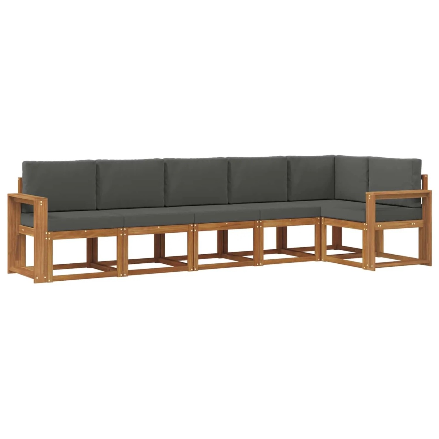 vidaXL Outdoor-Sofagarnitur mit Kissen 6 Stk Natur und Anthrazit 3366470
