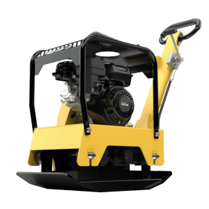 Güde Rüttelplatte GRP 125, gelb/schwarz, für Garten- und Landschaftsbau. Baumaschine zur Bodenverdichtung.