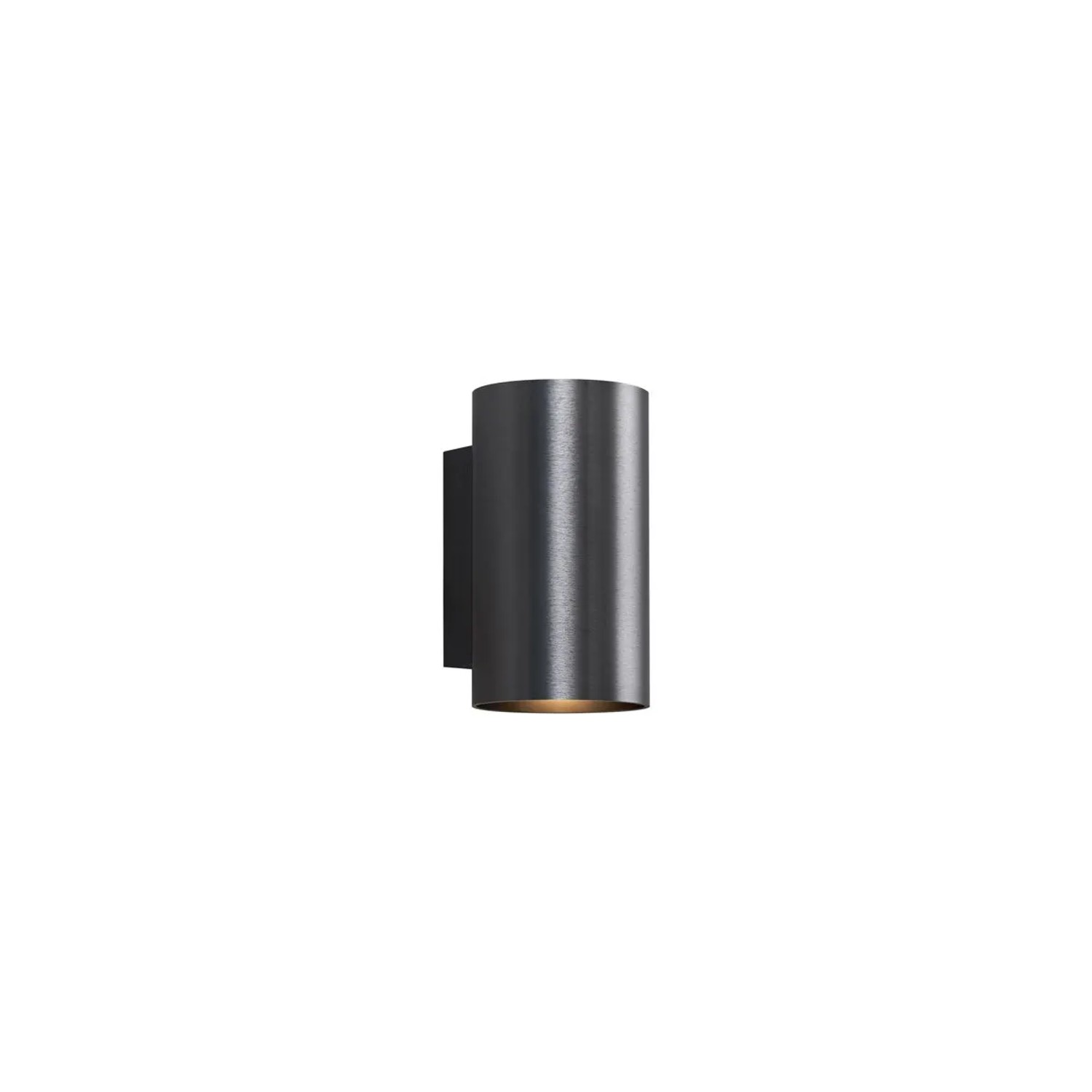 QAZQA Moderne Wandleuchte Gunmetal Rund 2 Flammig GU10 50mm Sandy
