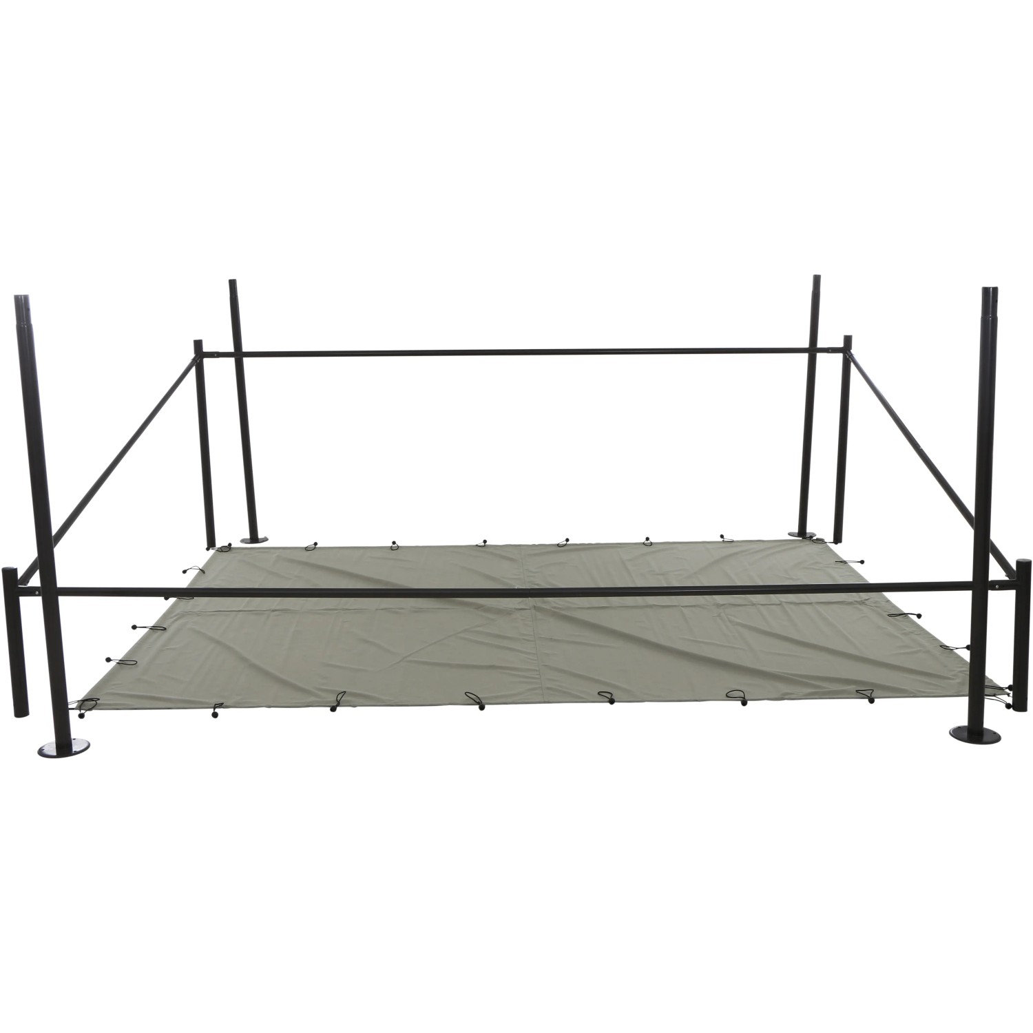 Siena Garden Pavillon Levino 300x400 cm, graues Stahlgestell mit gespanntem, hellem Dachsegel.