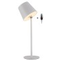Weiße Just Light Akku-LED-Tischleuchte Boteria mit Flaschenaufsatz, Ø 11 cm, 37 cm hoch.
