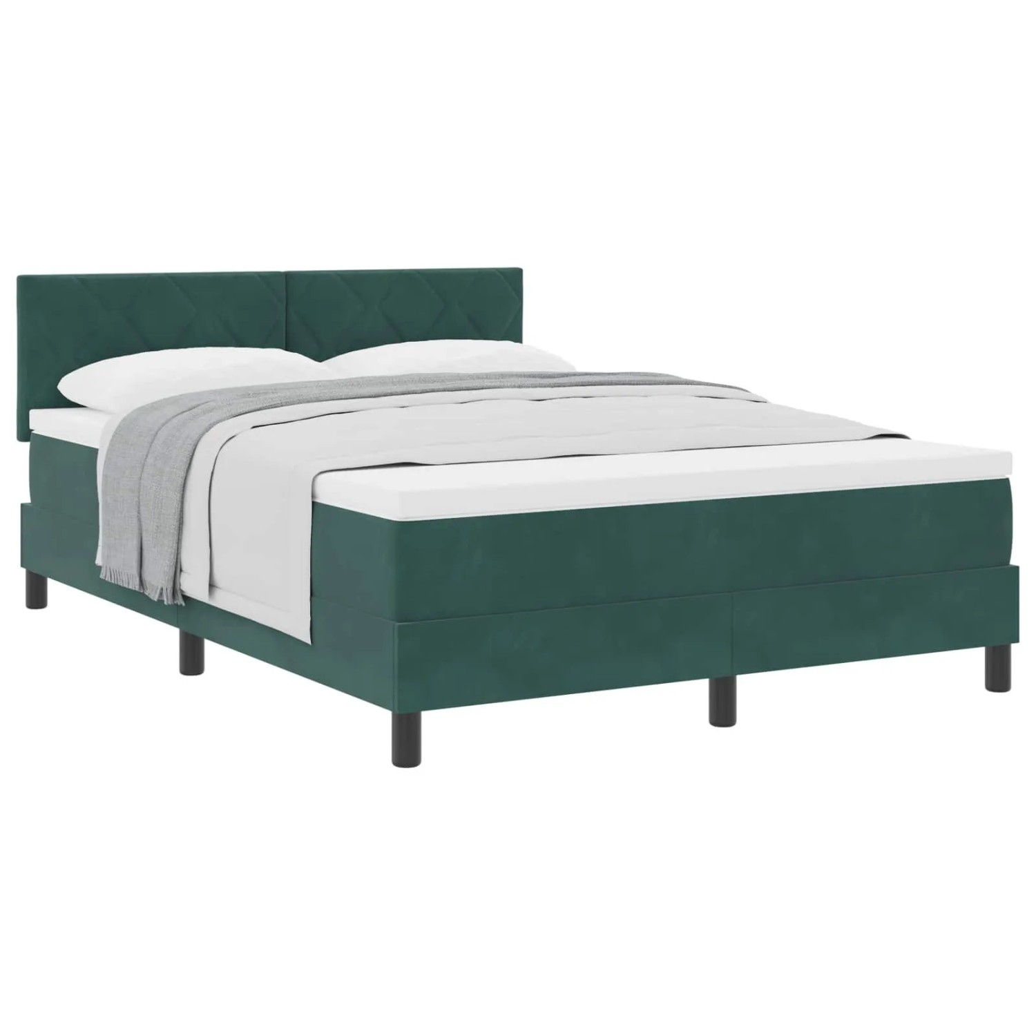 vidaXL Boxspringbett mit Matratze Dunkelgrün 140 x 200 cm Samt 3339245 günstig online kaufen