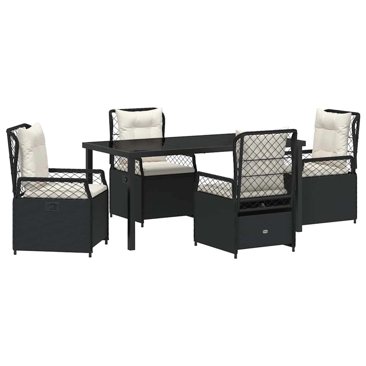 vidaXL Garten Essgruppe 5-Tlg Schwarz Poly Rattan 3380984 günstig online kaufen