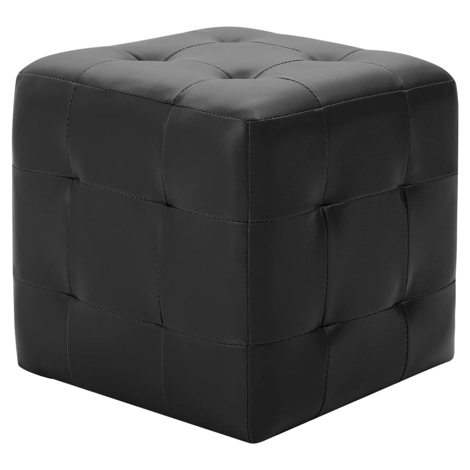 vidaXL Pouf 2 Stk. Schwarz 30x30x30 cm Kunstleder günstig online kaufen