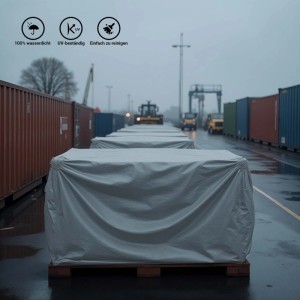 Wiltec Abdeckplane Wetterfest Grau 3X5M Polyester Plane Ösen 650G/M² Gartenplane