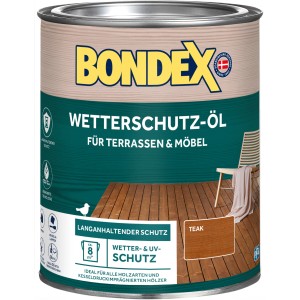 Dose Bondex Wetterschutz-Öl Teak 750ml für Holzschutz im Außenbereich.