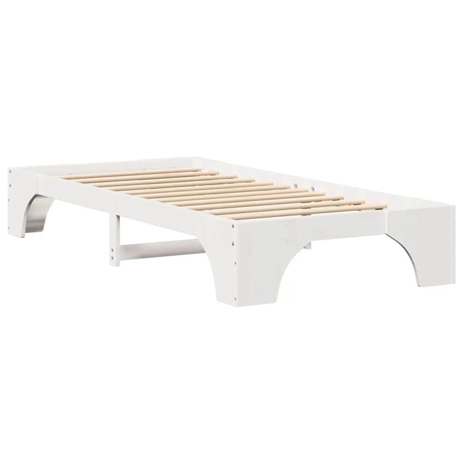 vidaXL Bettrahmen Weiß 90 x 200 cm Massives Kiefernholz 872963