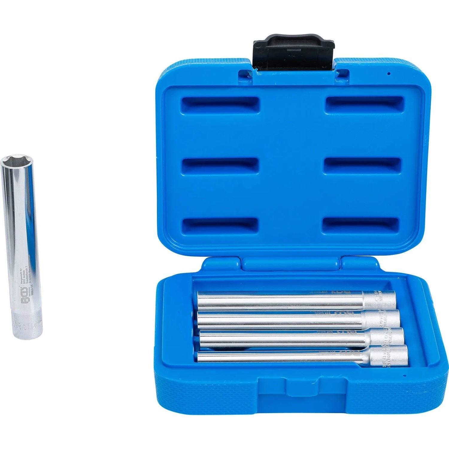 BGS Steckschlüssel Einsatz Satz Sechskant Extra Tief Antrieb Innenvierkant 10 Mm  3 8 Zoll  SW 8 14 Mm 5Tlg  9863