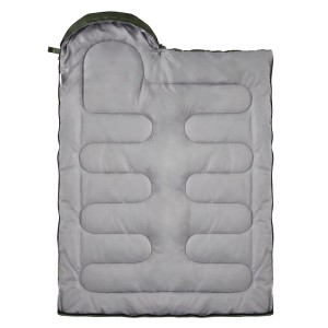 Khaki ECD Germany Schlafsack für Camping, 210x72 cm, leicht und mit Kapuze.