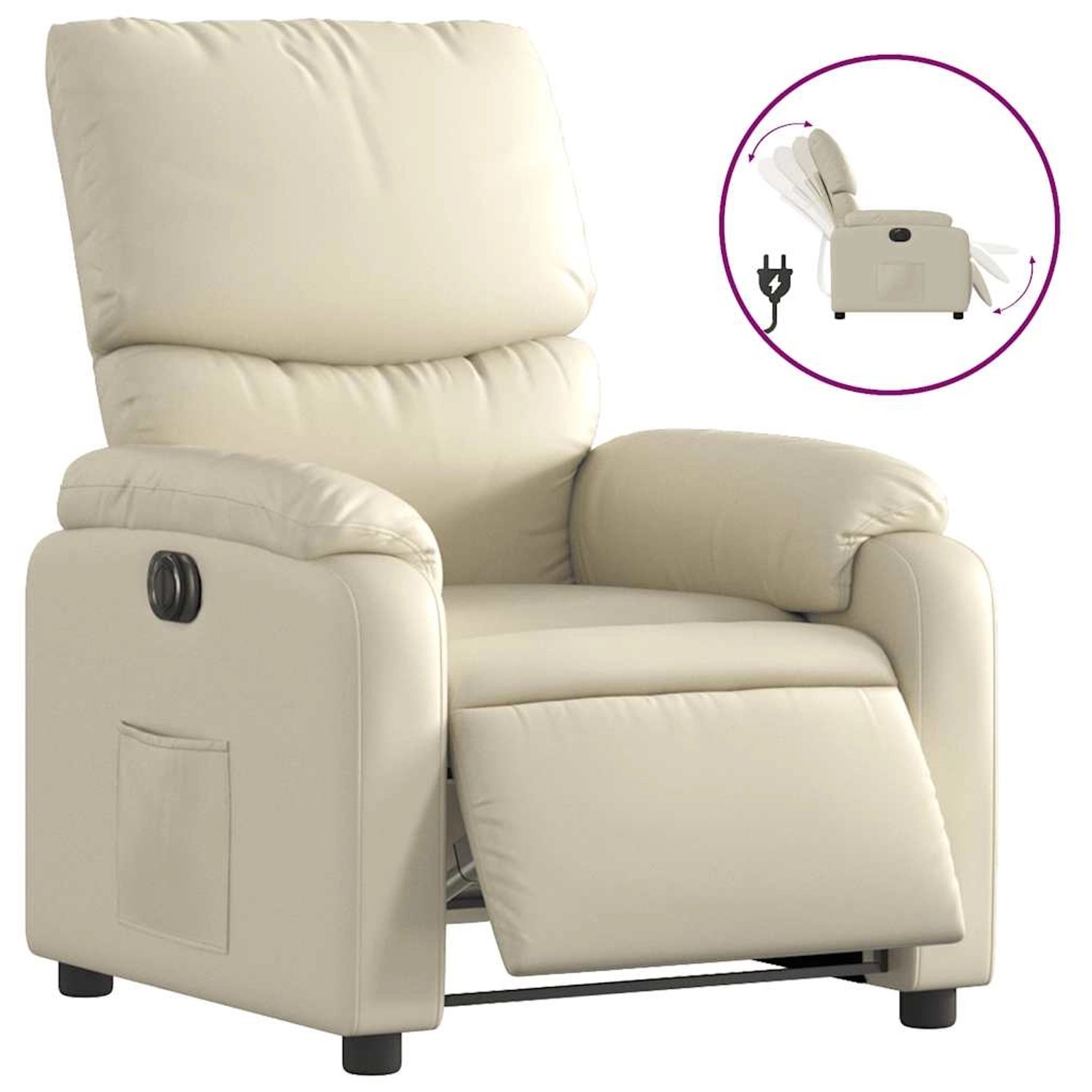 vidaXL Relaxsessel Elektrisch Creme Kunstleder 3204873 günstig online kaufen