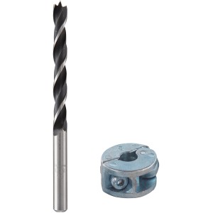 wolfcraft Holzspiralbohrer-Set mit Tiefenstopp, 8 mm, 2-teilig. Holzbohrer und Tiefenbegrenzer aus Zinkdruckguss.