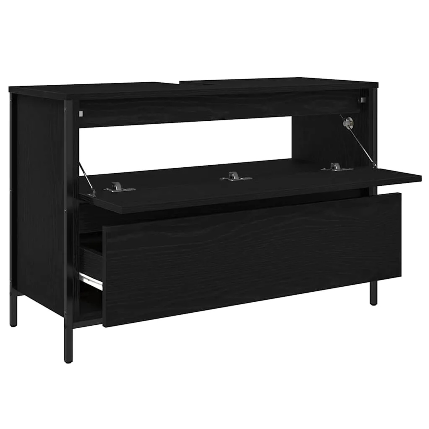 vidaXL Waschbeckenunterschrank mit Schubladen Schwarz Eichen-Optik 861877_5