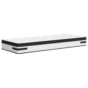 vidaXL Matratze 70x200 cm mit Taschenfederkern, Medium Plus Härtegrad, weiß-schwarz.