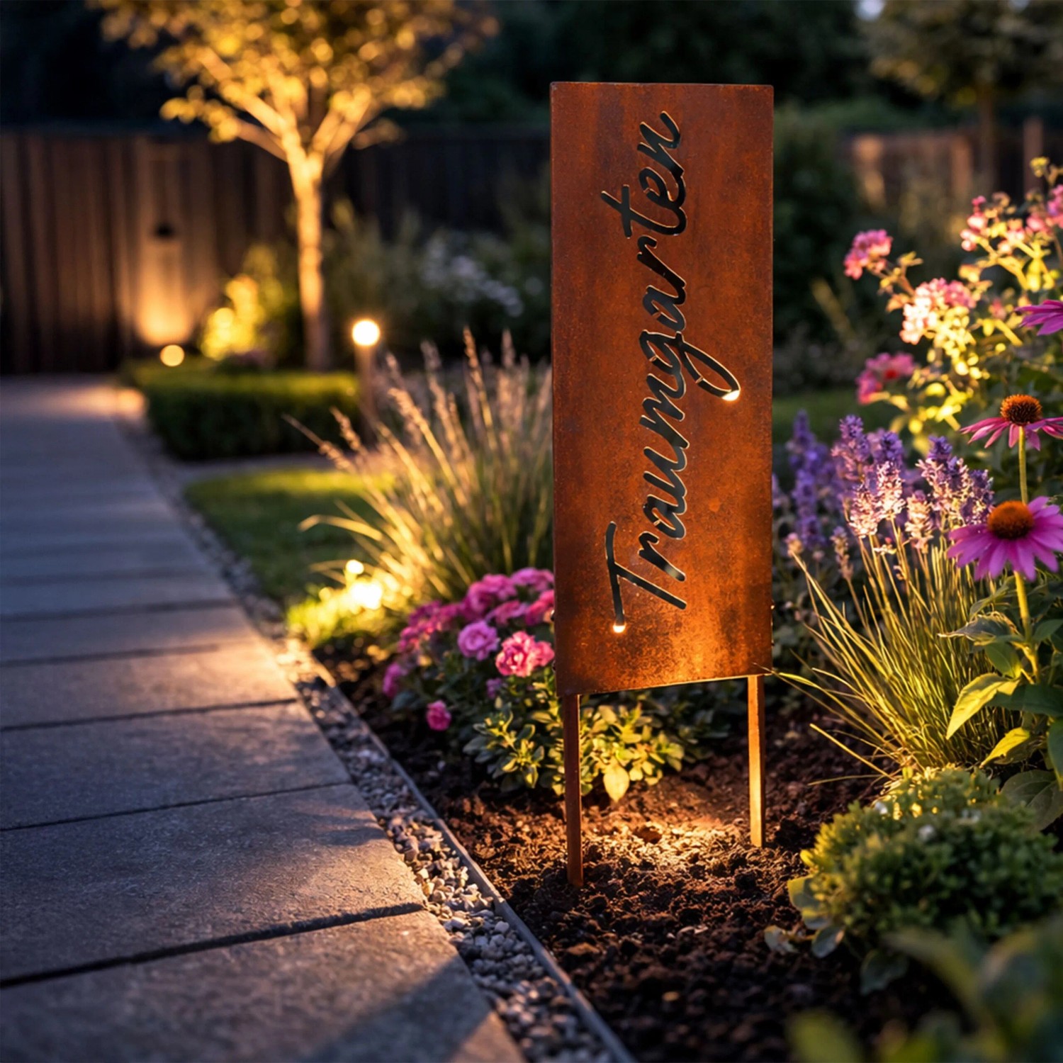 Relaxdays Gartenstecker Eisen Rostbraun Wetterfest 115 cm x 28 cm_5