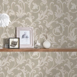 Bricoflor Vliestapete mit Rankenmuster in Creme Beige für Wohn- und Esszimmer.