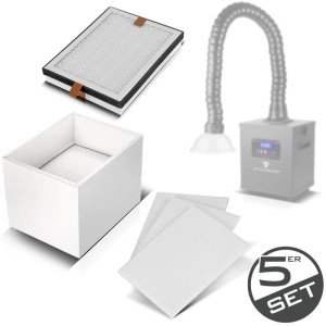 STAHLWERK Filterset für Rauchabsaugung FE 150 ST: HEPA H13, Aktivkohle- & 3 Vorfilter. Löt- & Schweißzubehör.