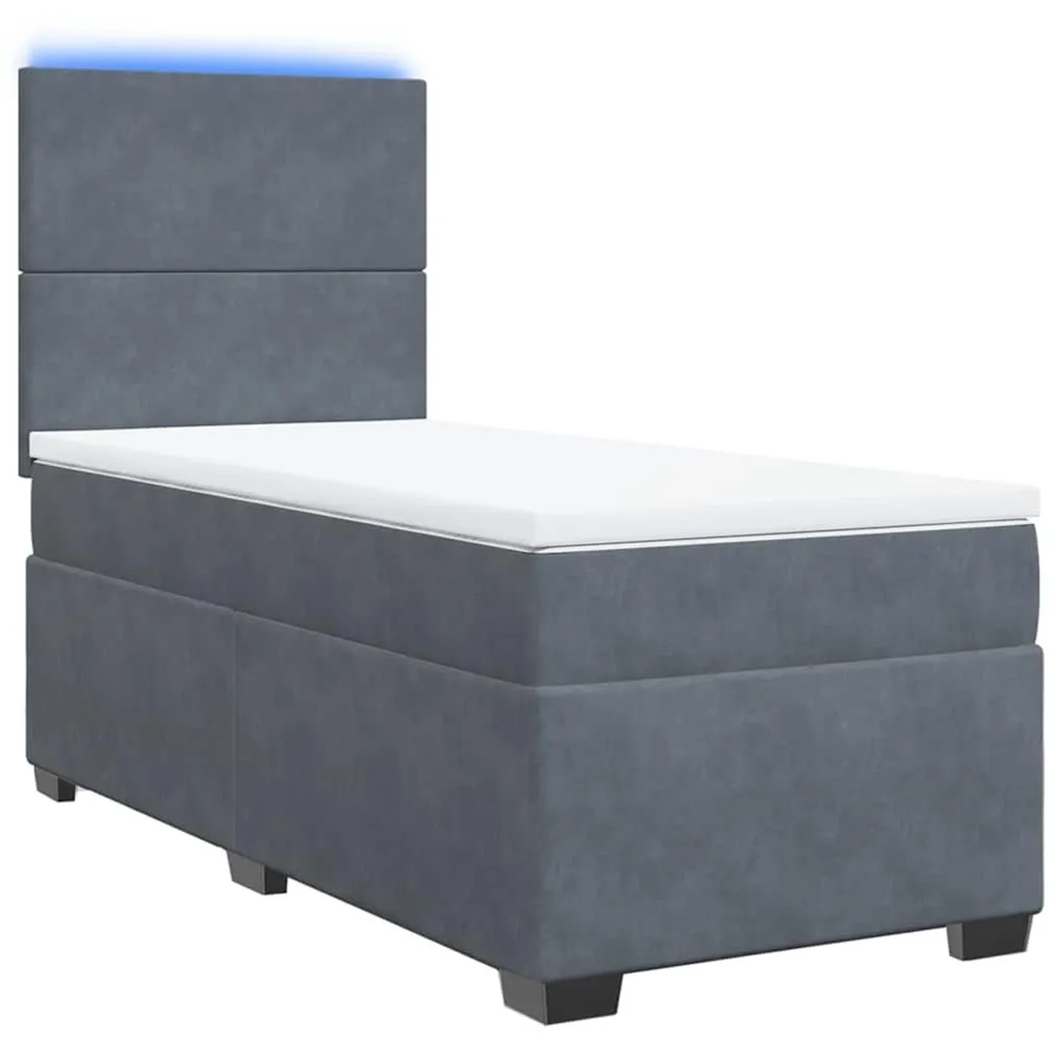 vidaXL Boxspringbett mit Matratze Dunkelgrau 90x190 cm Samt 3293081 günstig online kaufen