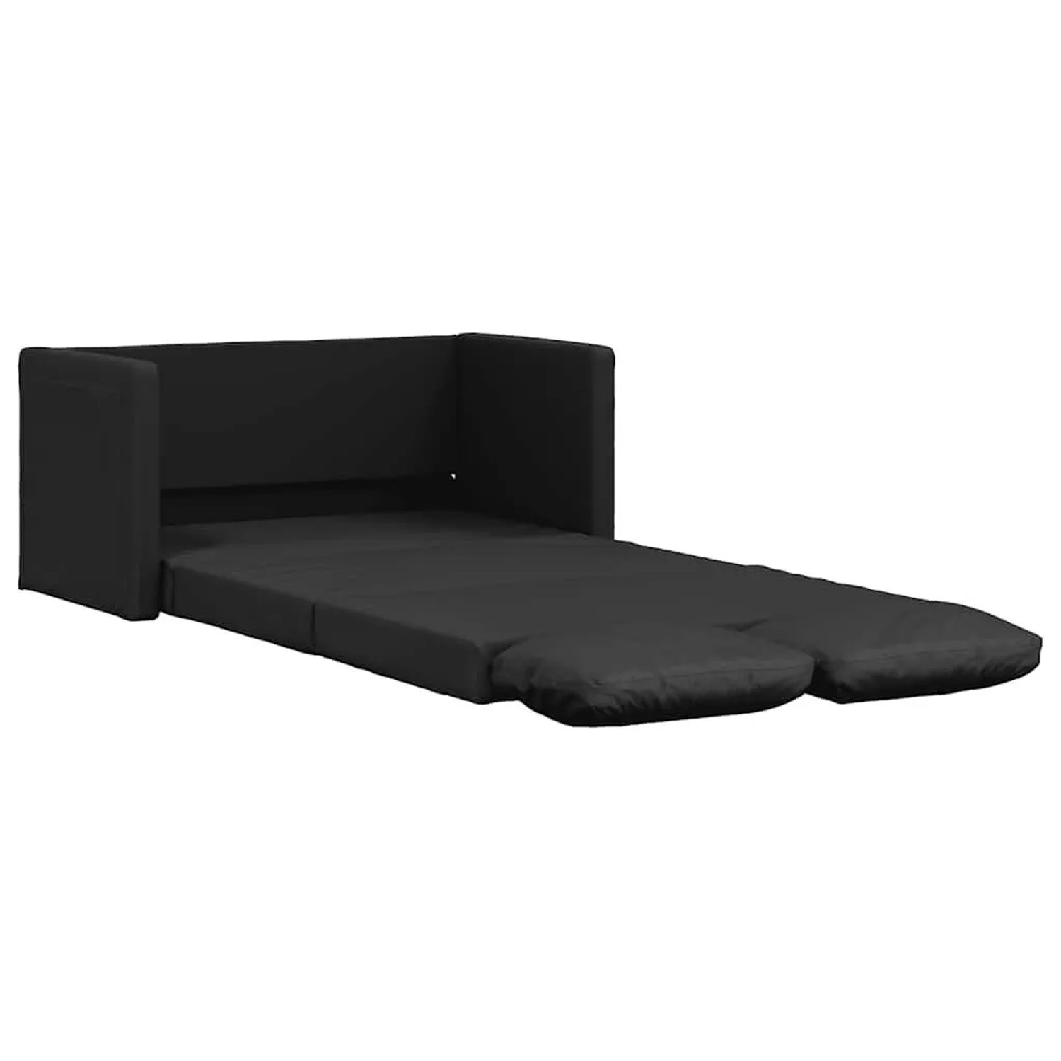 vidaXL Bodensofa mit Schlaffunktion Schwarz 112x174x55 cm Kunstleder 353973