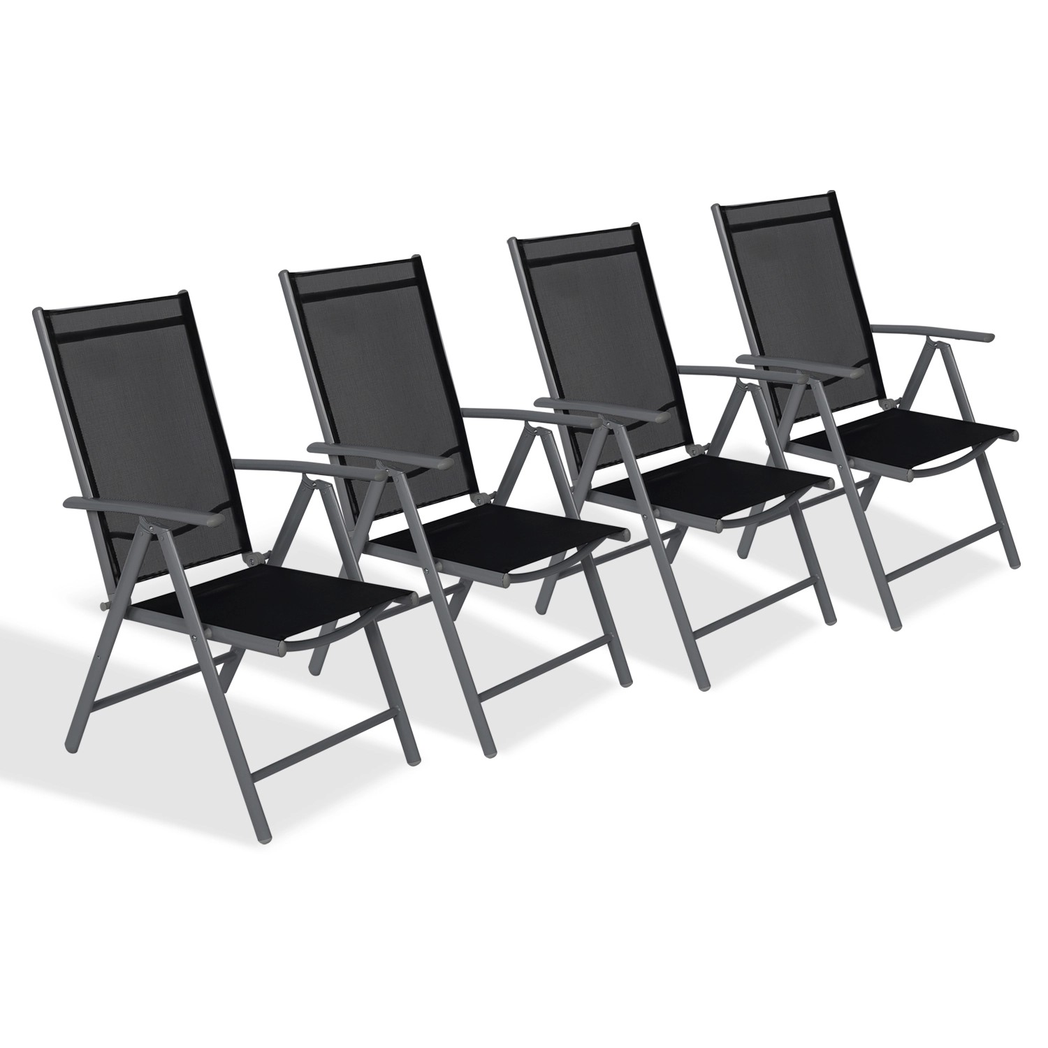 CCLIFE Gartenstühle Alu 4er Set Gartenstuhl Hochlehner Klappbar  Balkonstüh günstig online kaufen